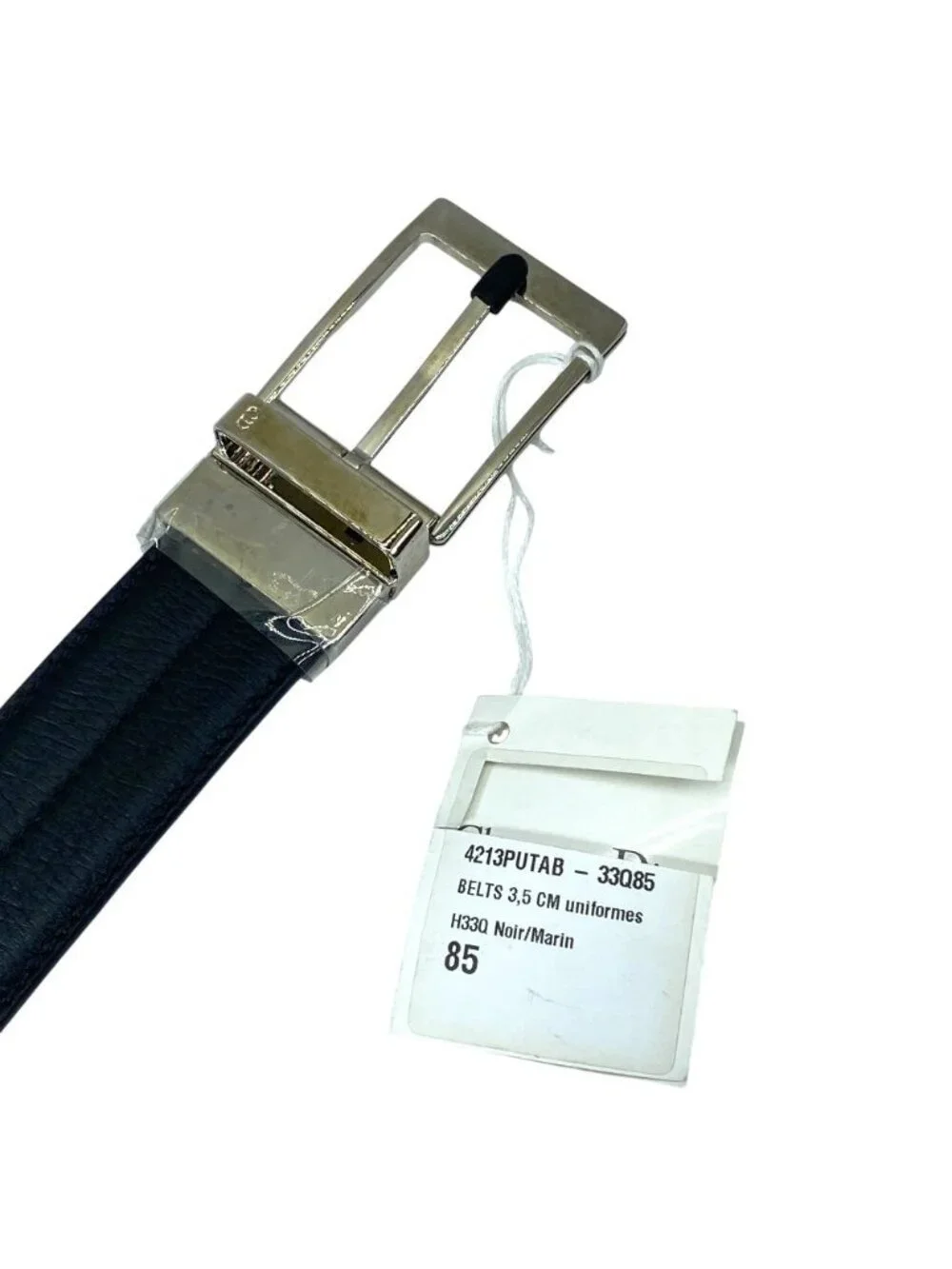 Dior Logo Buckle Belt Leather Black Daily Practical